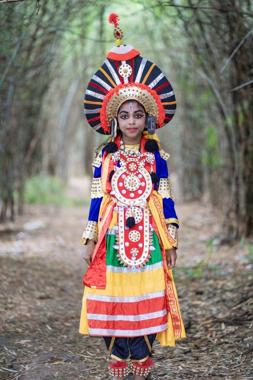 Young Girl in Traditional Indian Costume Outdoors · Free Stock Photo