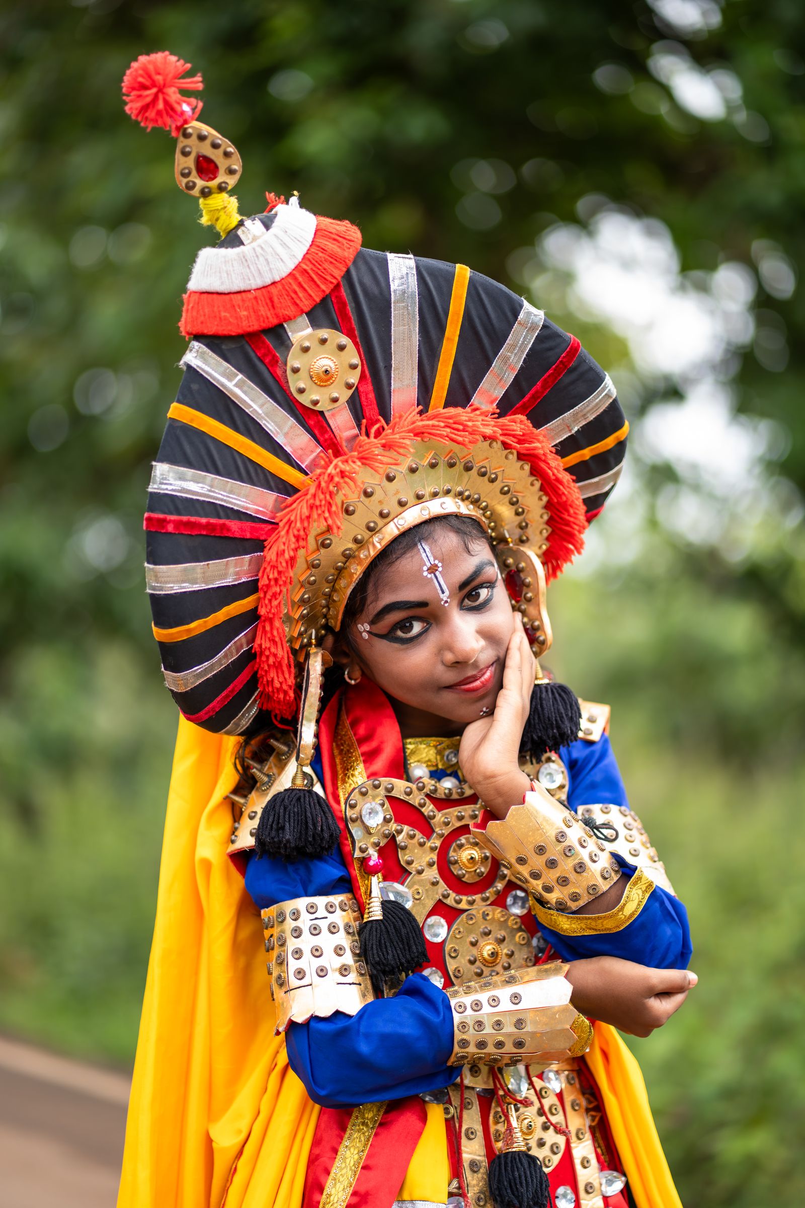 Young Girl in Traditional Indian Costume Outdoors · Free Stock Photo