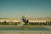 A stunning view of the Sheikh Lotfollah Mosque and the square in Esfahan, Iran, showcasing Persian architecture.