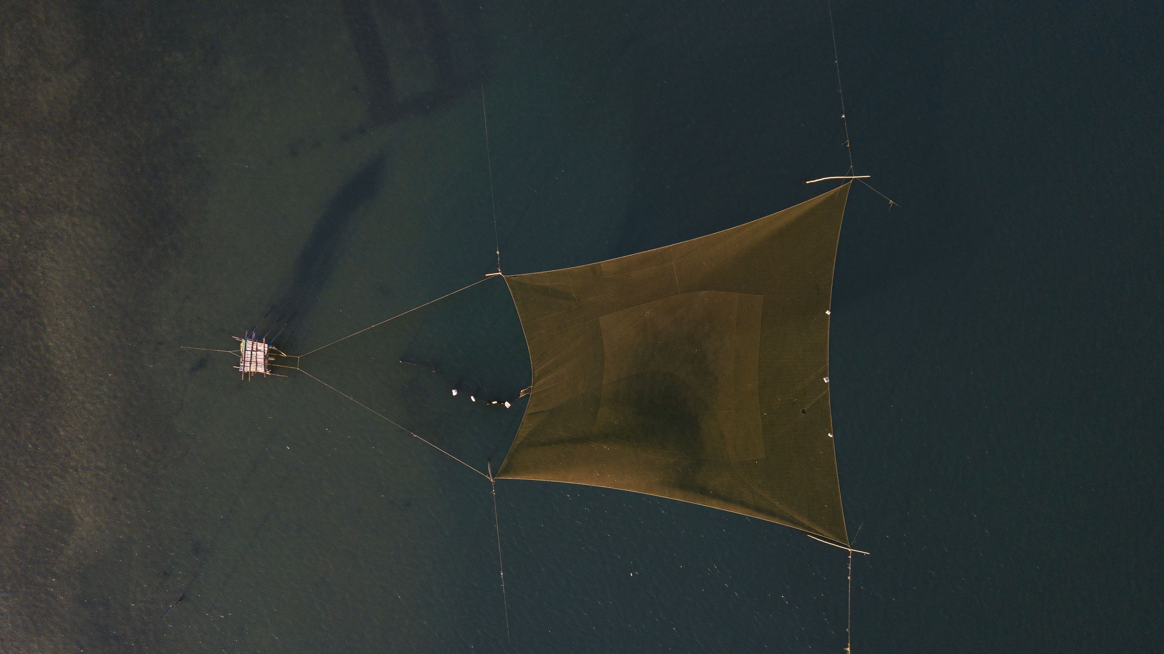 Aerial View of Traditional Fishing Net in Vietnam · Free Stock Photo