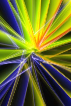 Colorful abstract light streaks create a dynamic, energetic composition, perfect for modern designs.