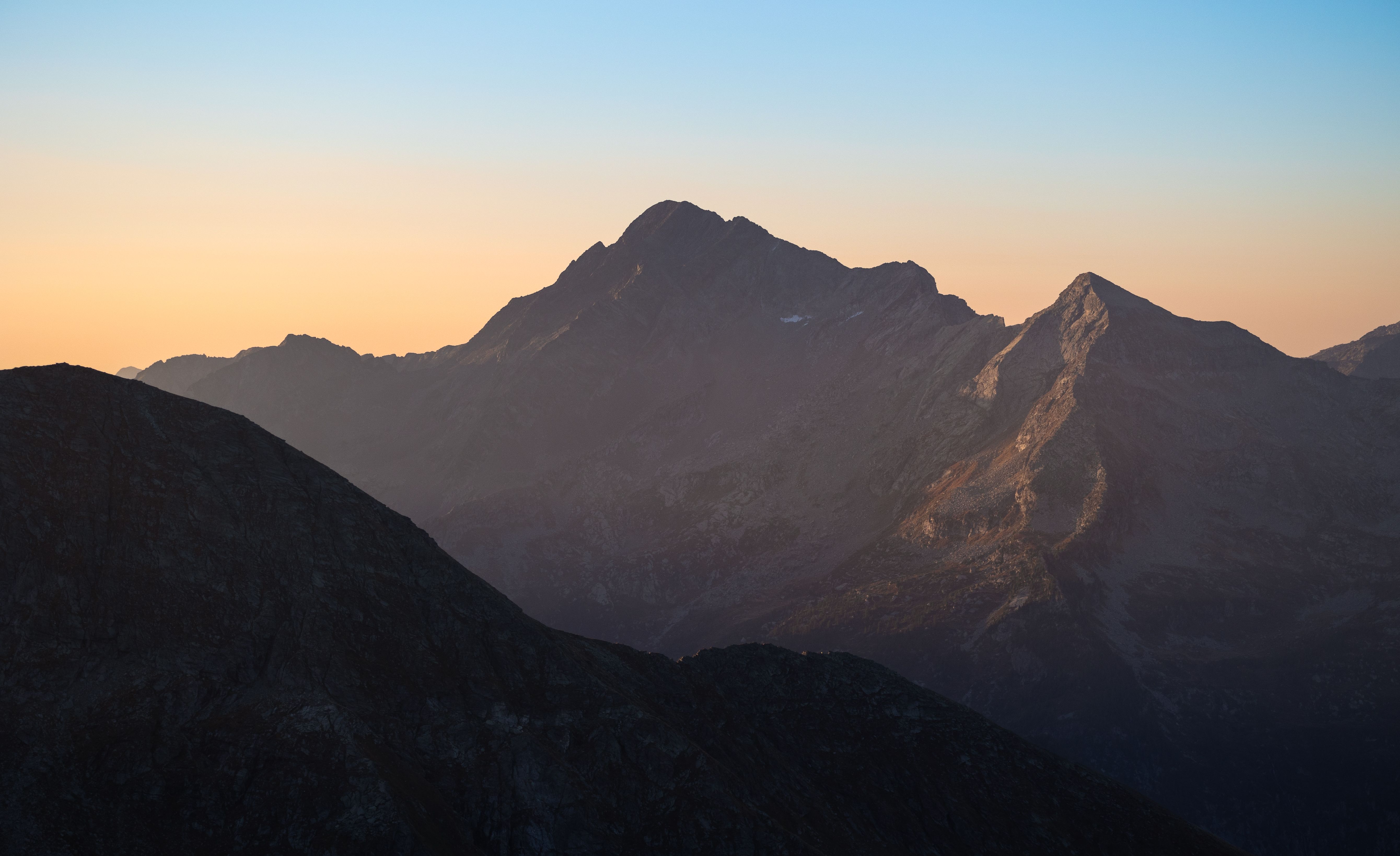 Sunset Over Aosta Valley Mountain Peaks · Free Stock Photo