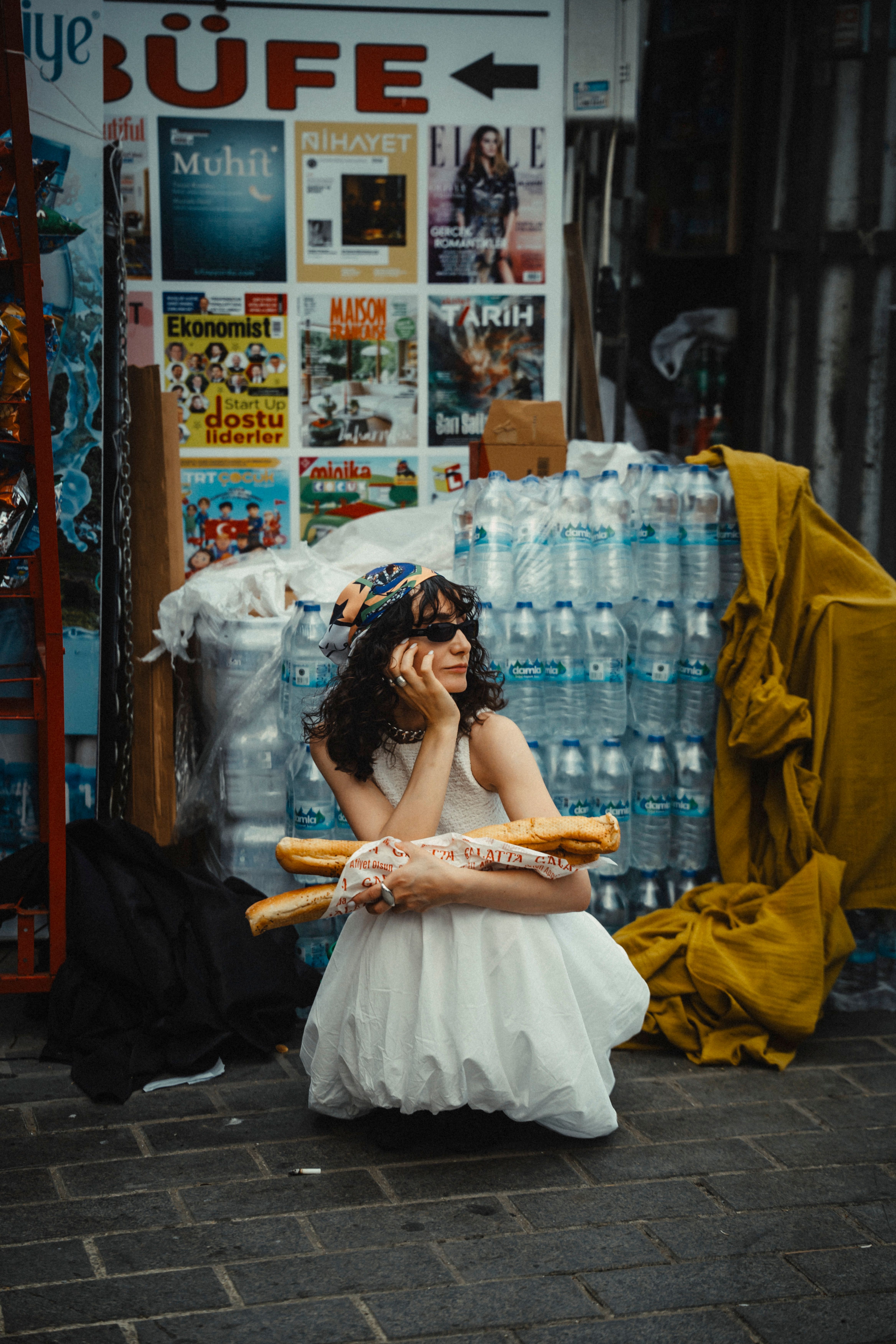 Woman Shopping at Newspaper Kiosk in Summer · Free Stock Photo