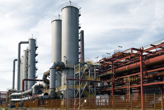 An industrial facility at the Zollverein UNESCO World Heritage Site in Essen, Germany.