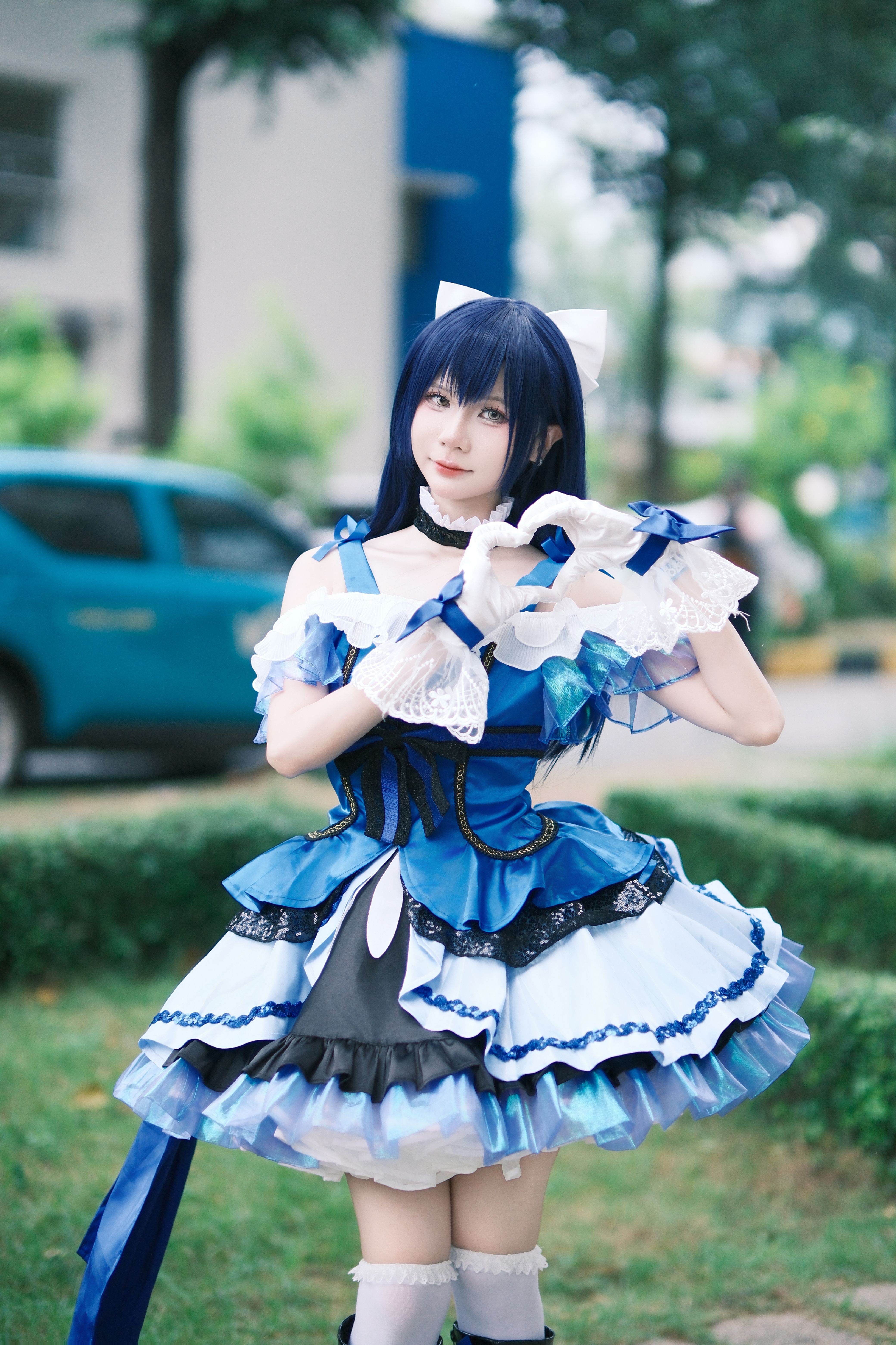 Cosplay Portrait of a Woman in Blue Costume  Free Stock Photo