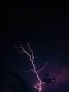 Stunning Nighttime Lightning Strike in Dark Sky