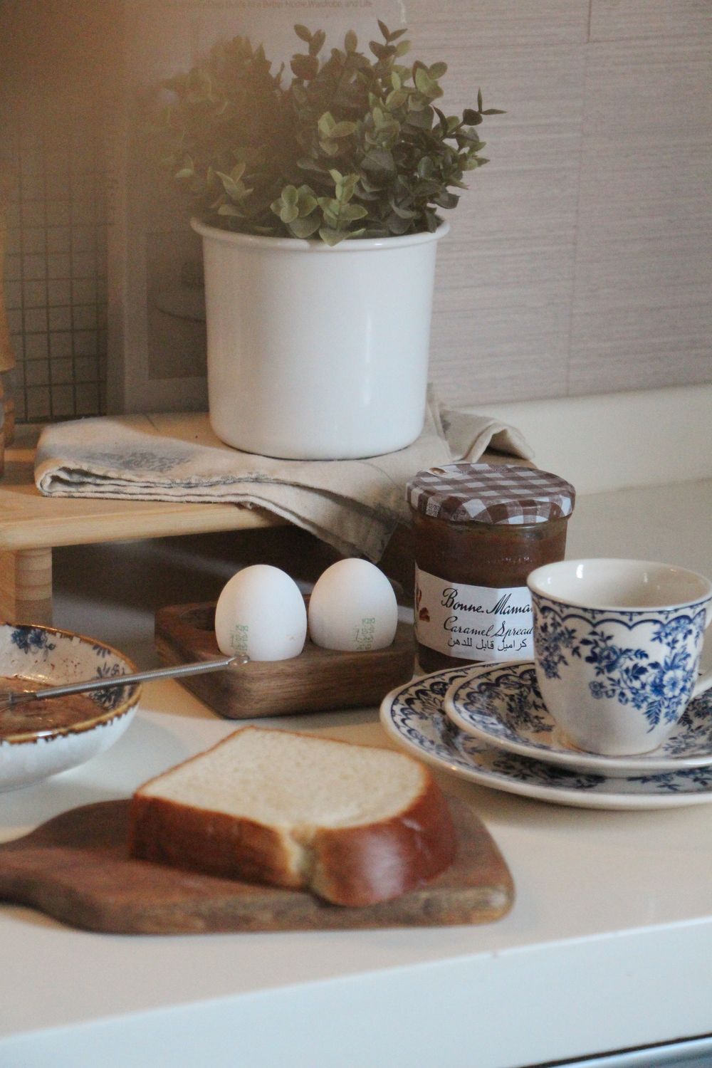 Cozy Breakfast Setup with Jam and Eggs · Free Stock Photo