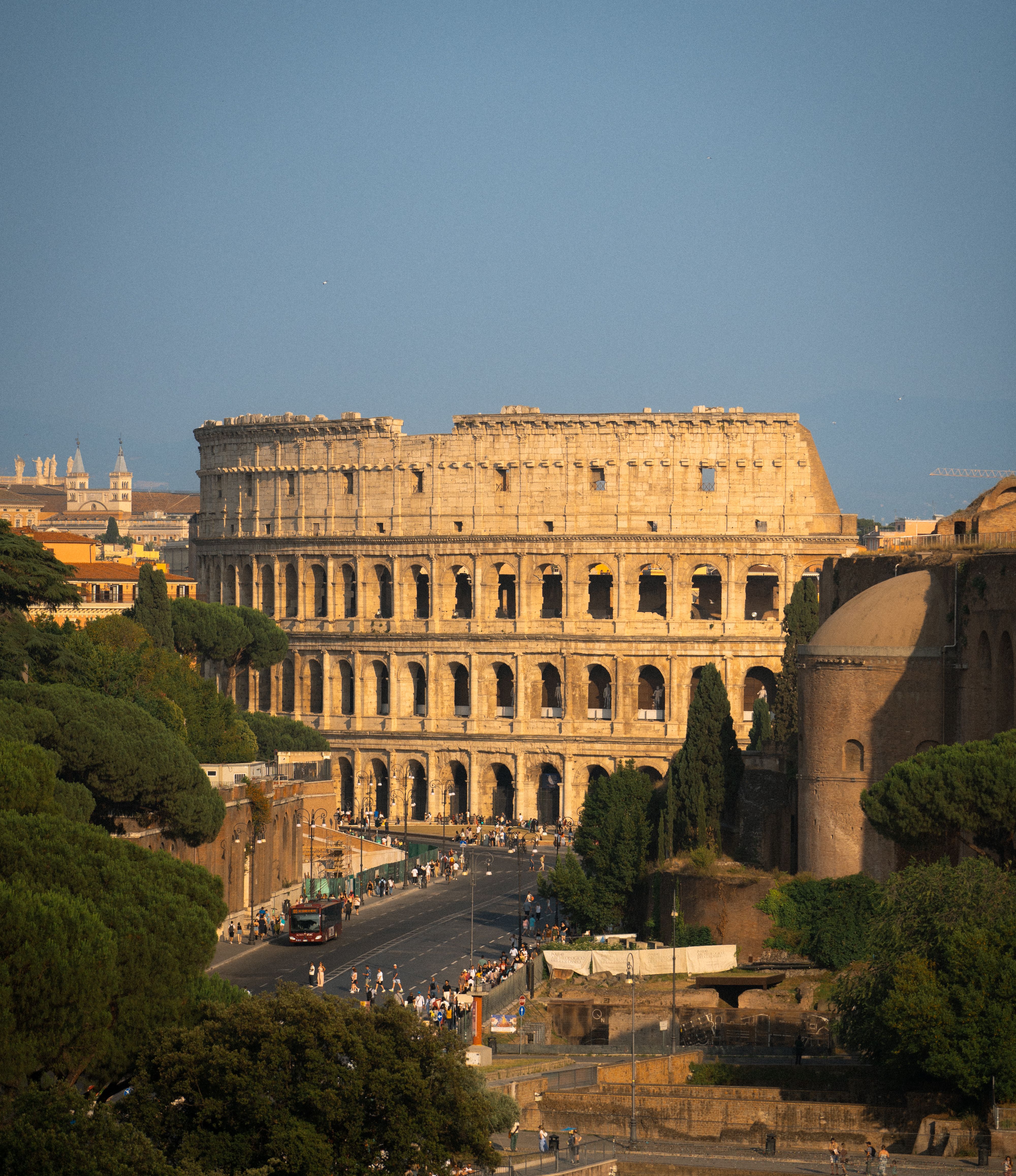 Scenic View of Rome with Colosseum in Background · Free Stock Photo