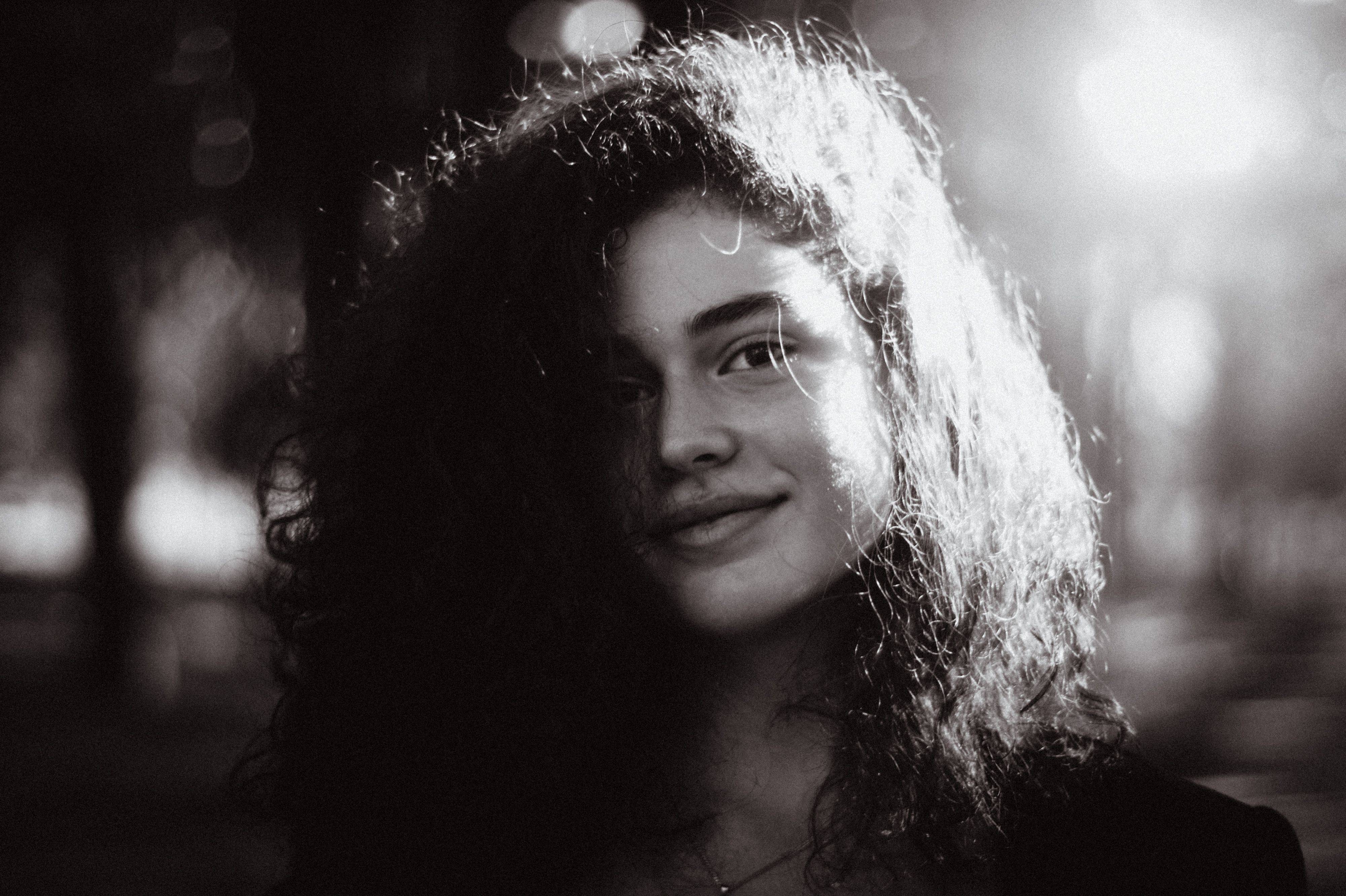 Moody Black and White Female Portrait · Free Stock Photo