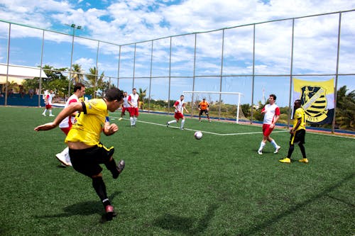 Foto d'estoc gratuïta de atletes, bola, camp de futbol