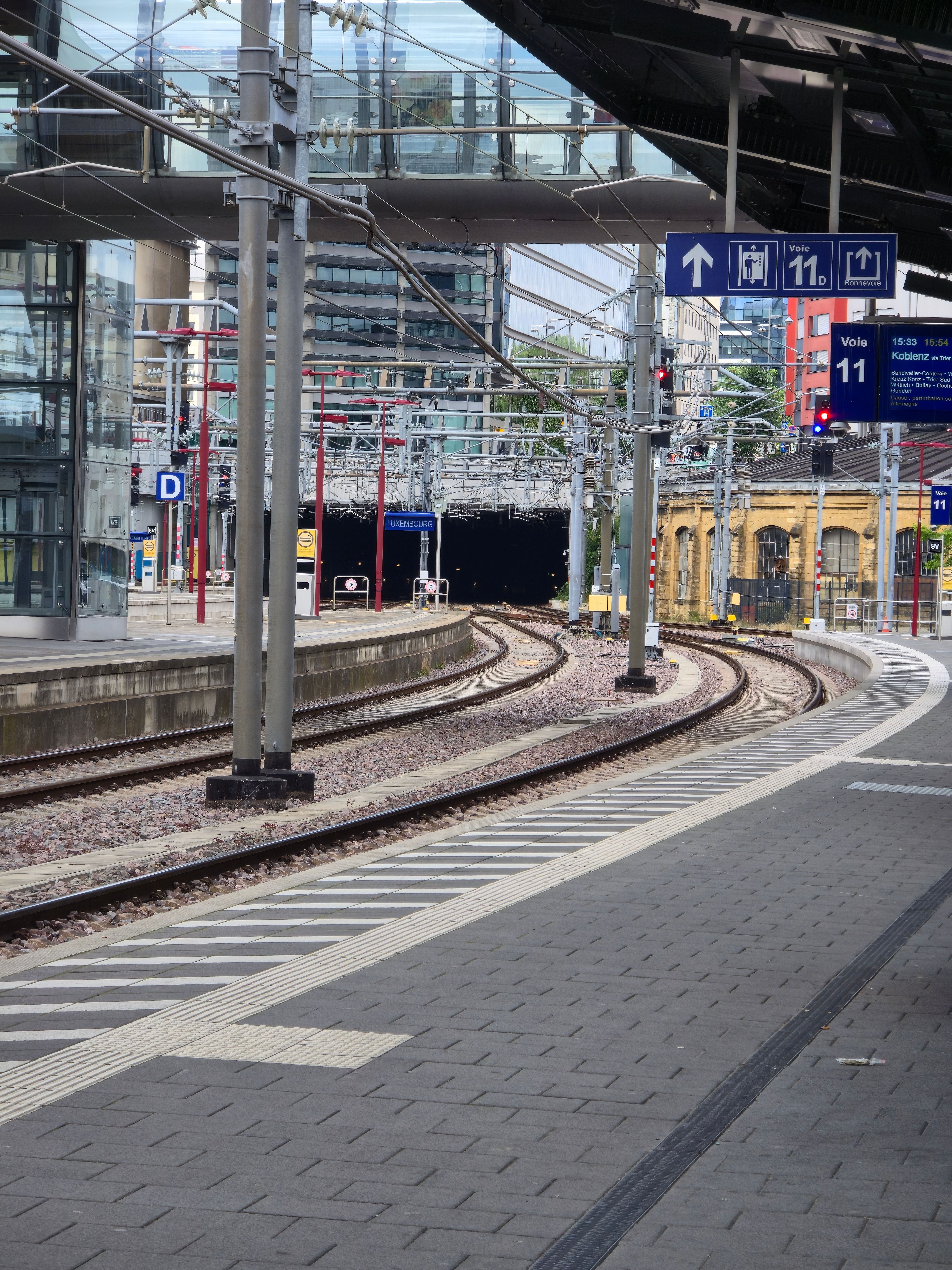 Trein die aankomt op groot Europees station