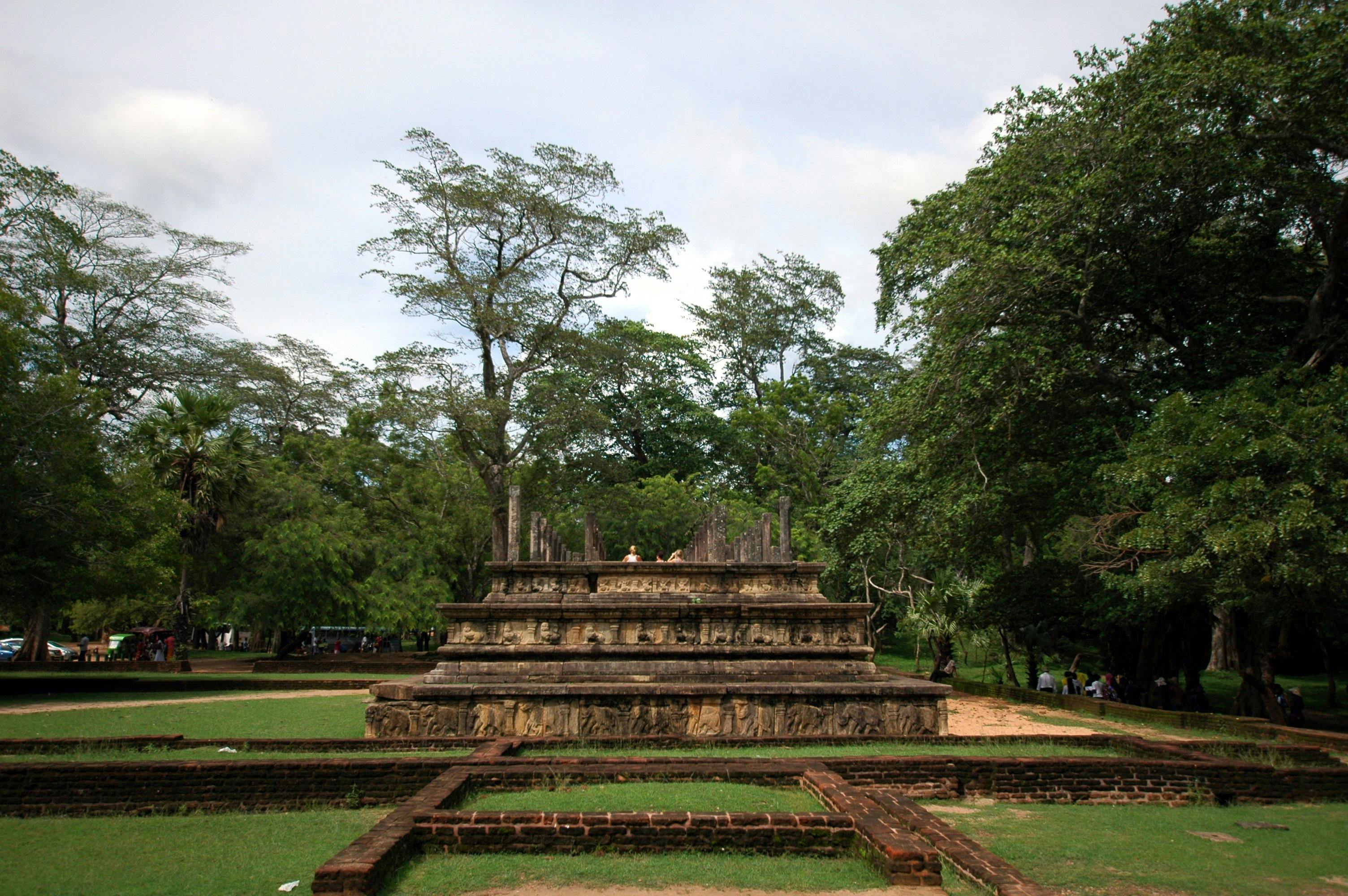 Serene view of ancient stone structure in Polonnaruwa, Central Province, Sri Lanka