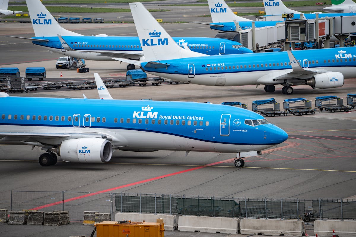 KLM airplanes at Amsterdam Schiphol
