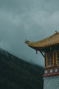 Serene View of Traditional Asian Temple Roof