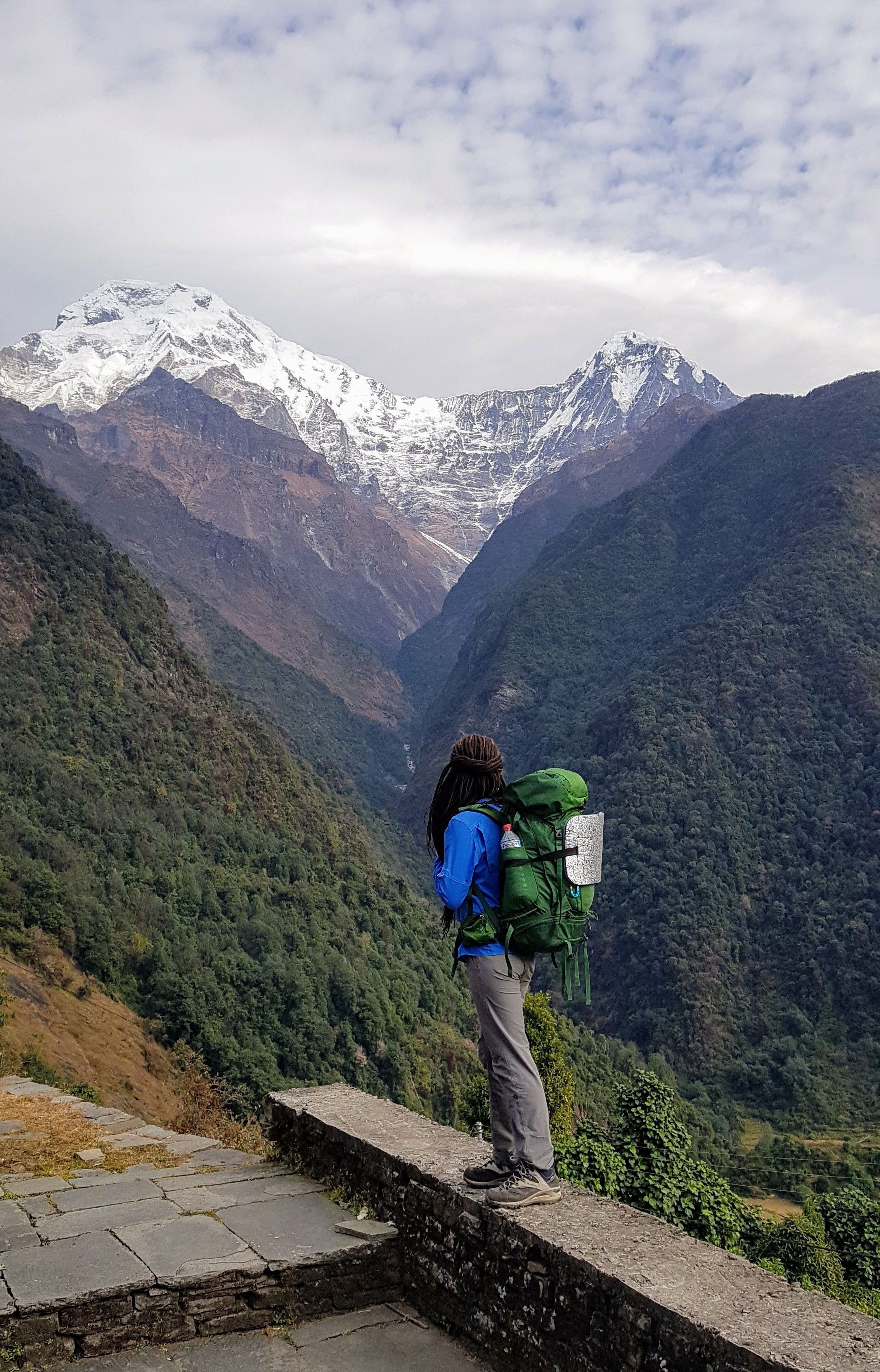 Hiker at Buddhist Stupa in Ghandruk, Nepal · Free Stock Photo
