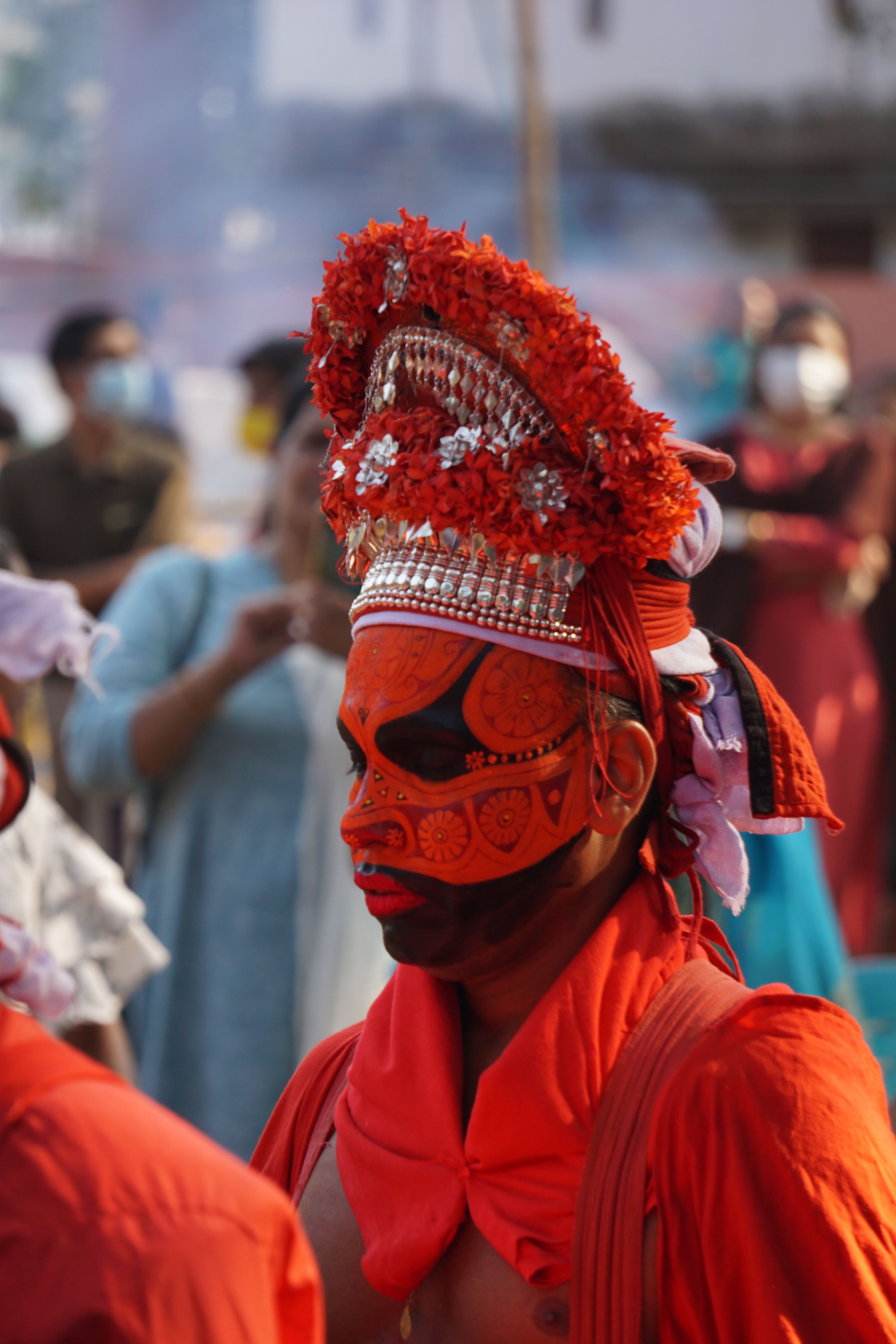 Traditional Ritual Performer in Vibrant Costume · Free Stock Photo