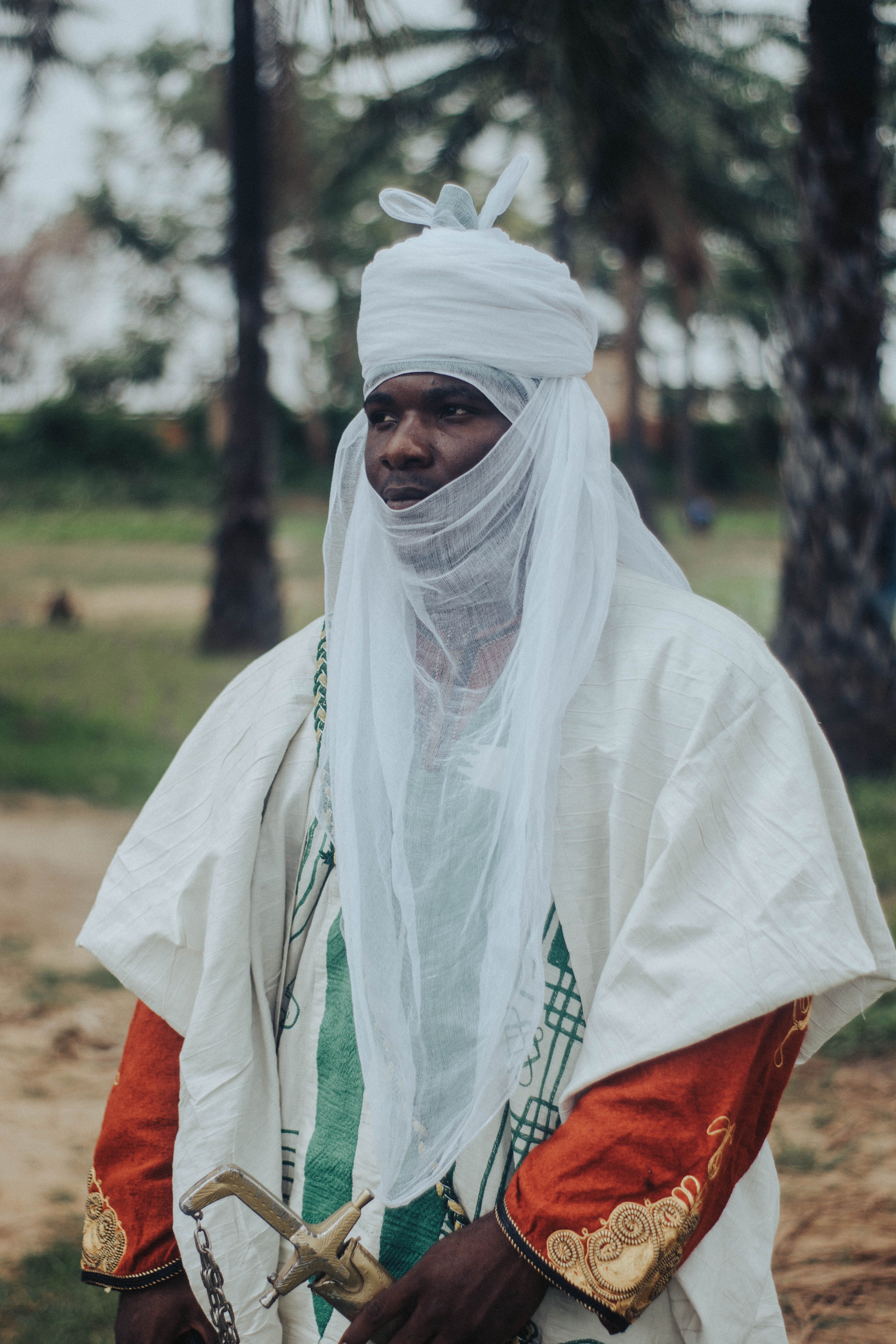 Portrait of Man in White Turban and Traditional Clothing · Free Stock Photo