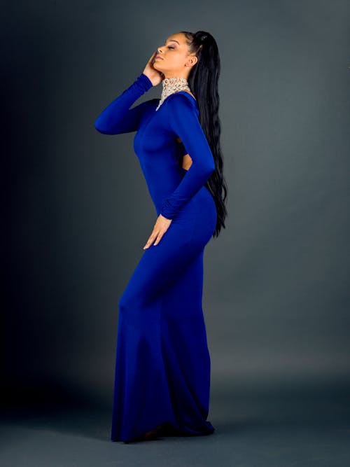 Free stock photo of beautiful, blue, dress
