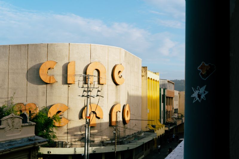 Captured on a sunny day, the iconic Cine Metro in San Salvador epitomizes El Salvador's cultural charm.