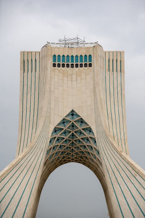 Free Stunning view of Azadi Tower, a symbol of Tehran, showcasing modern Iranian architecture. Stock Photo
