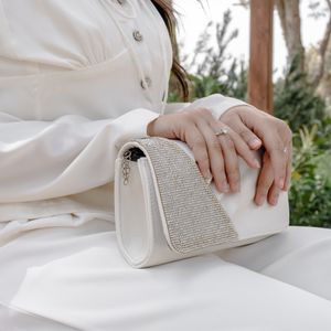 White Structured Clutch