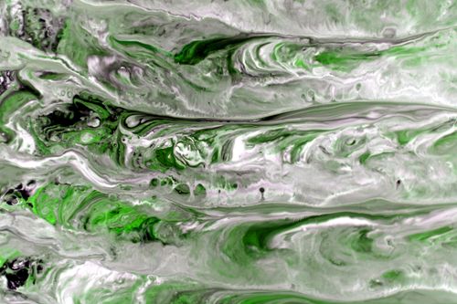 Free Vibrant abstract fluid art piece in green and white tones resembling swirling patterns. Stock Photo