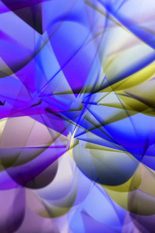 Free Vibrant abstract geometric art with dynamic shapes in blue and yellow tones. Stock Photo