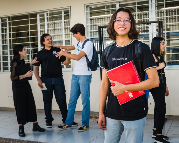 Students collaborating outdoors in Mexico