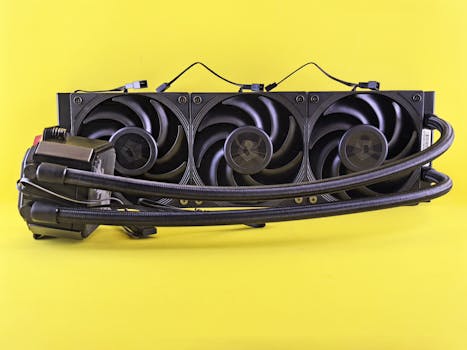 Ilustrasi CPU Cooler Kelas Premium untuk Pendinginan Optimal pada Beban Kerja Tinggi dalam artikel teknologi