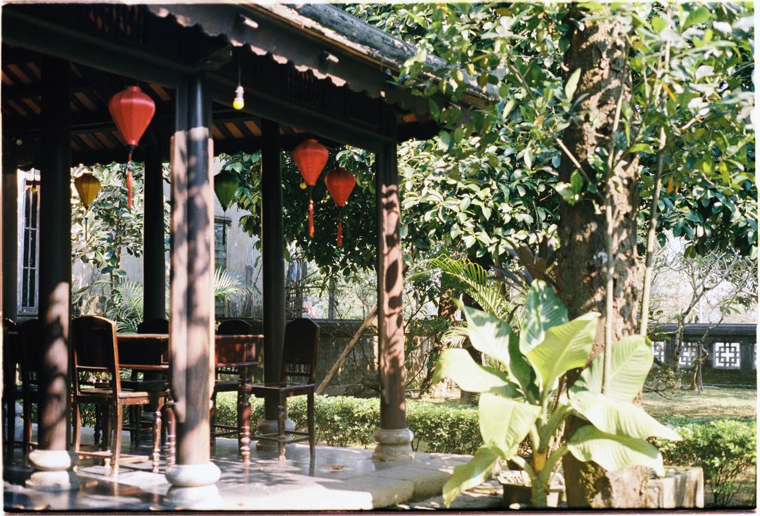 Asia Outside Traditional Asian Outdoor Patio with Lanterns · Free Stock Photo
