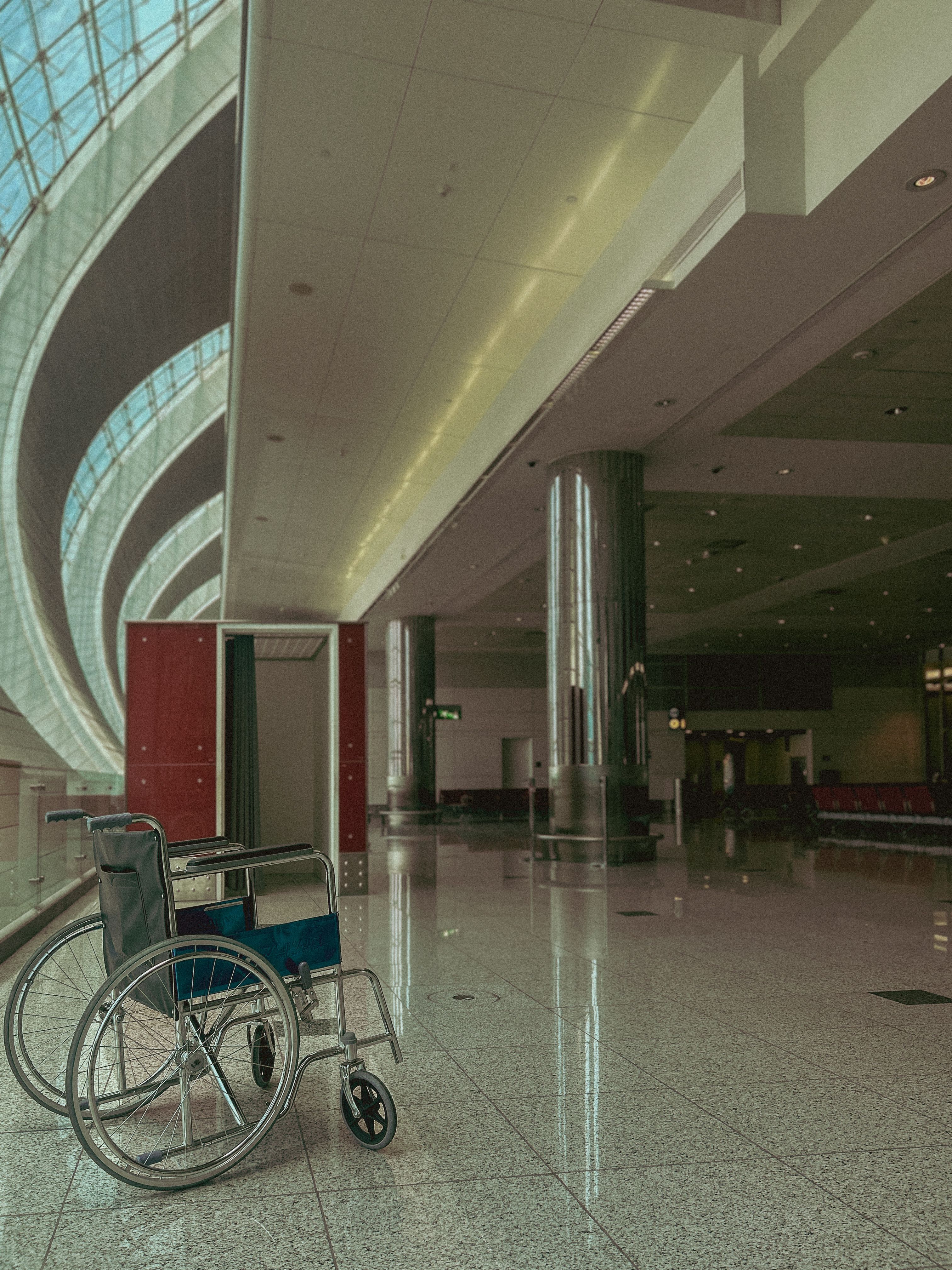 Modern Architectural Interior with Wheelchair · Free Stock Photo