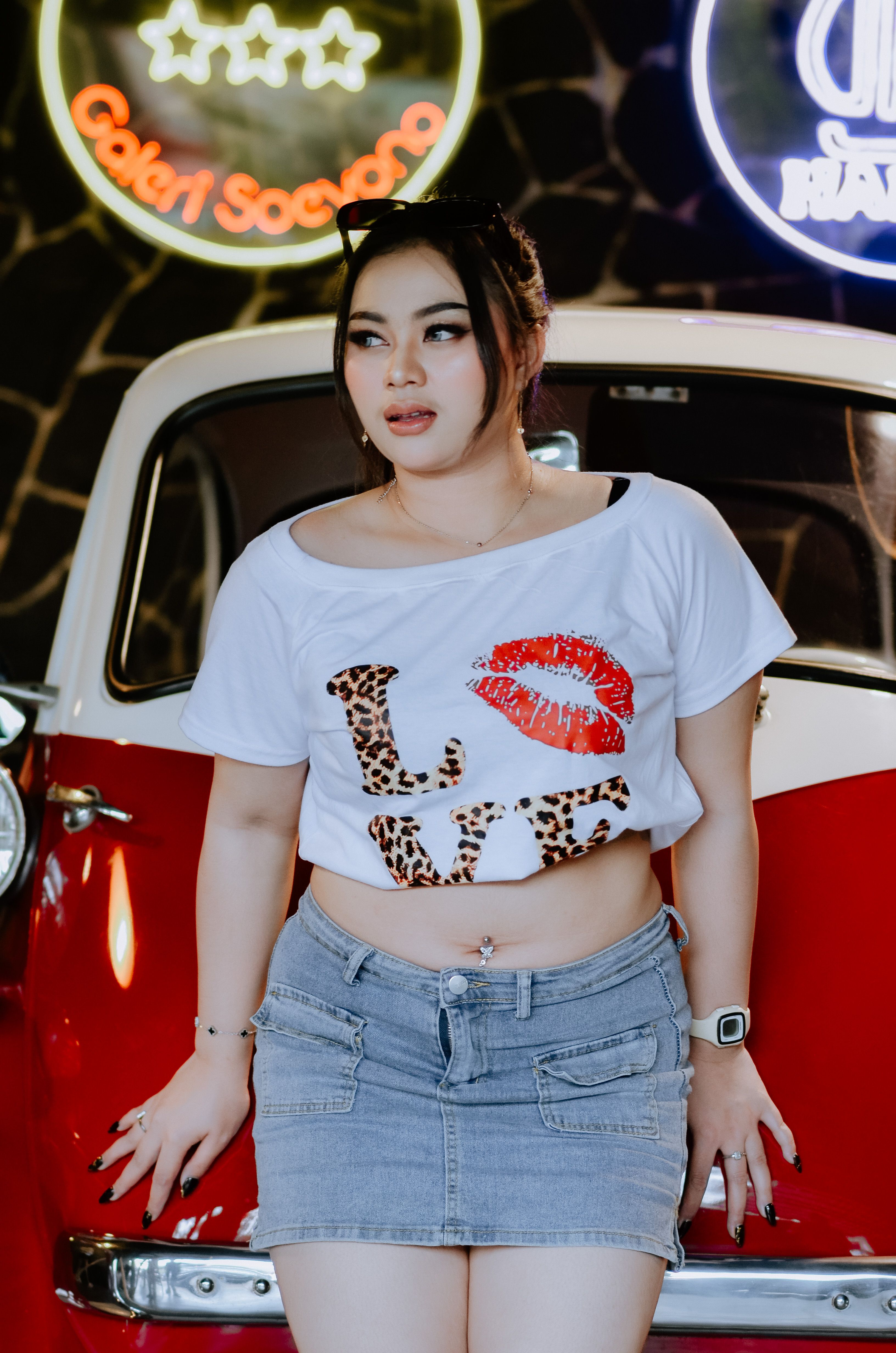 Fashion Portrait with Vintage Scooter in Bandung