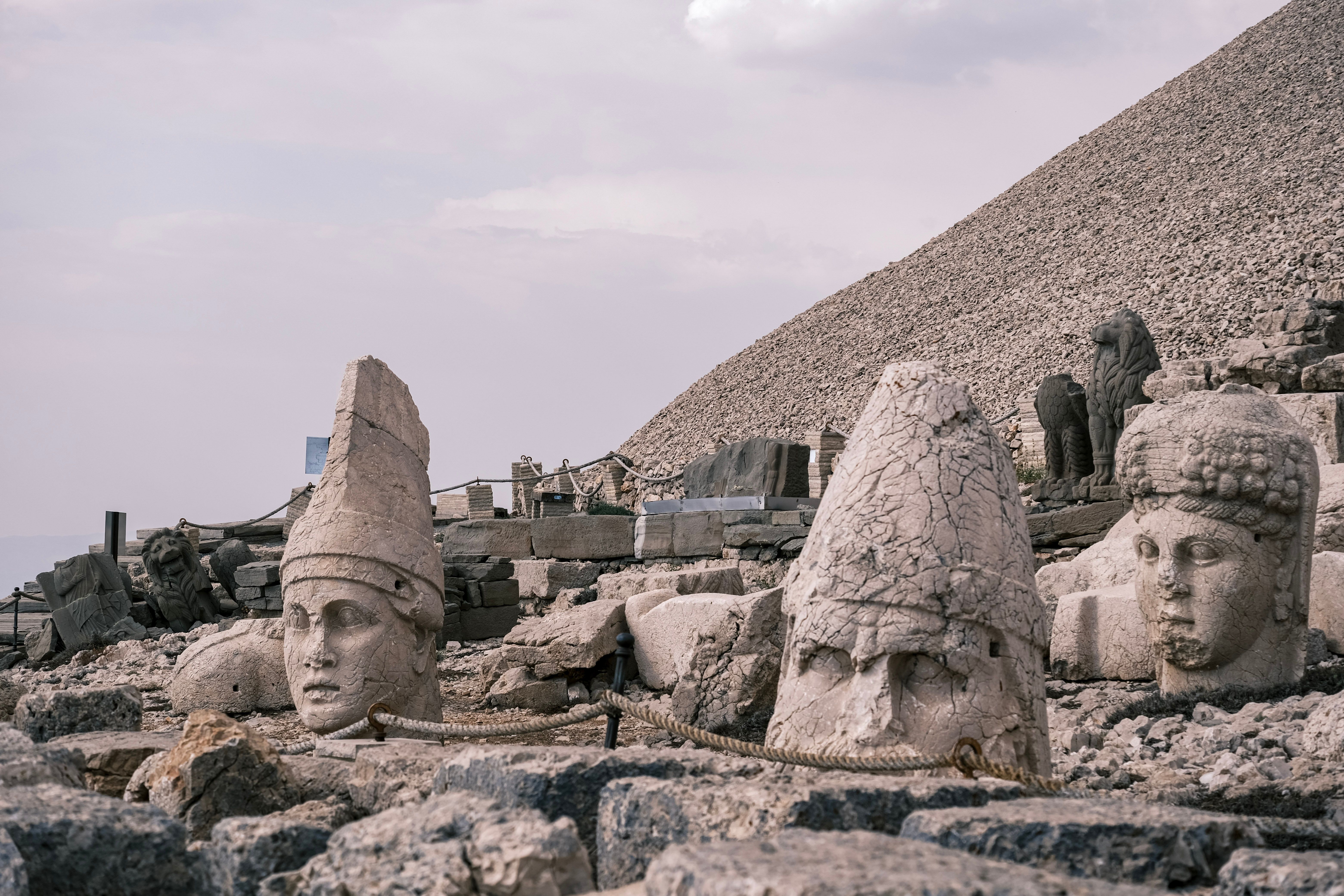 Explore the ancient statues of Mount Nemrut, showcasing historical and monumental artistry.