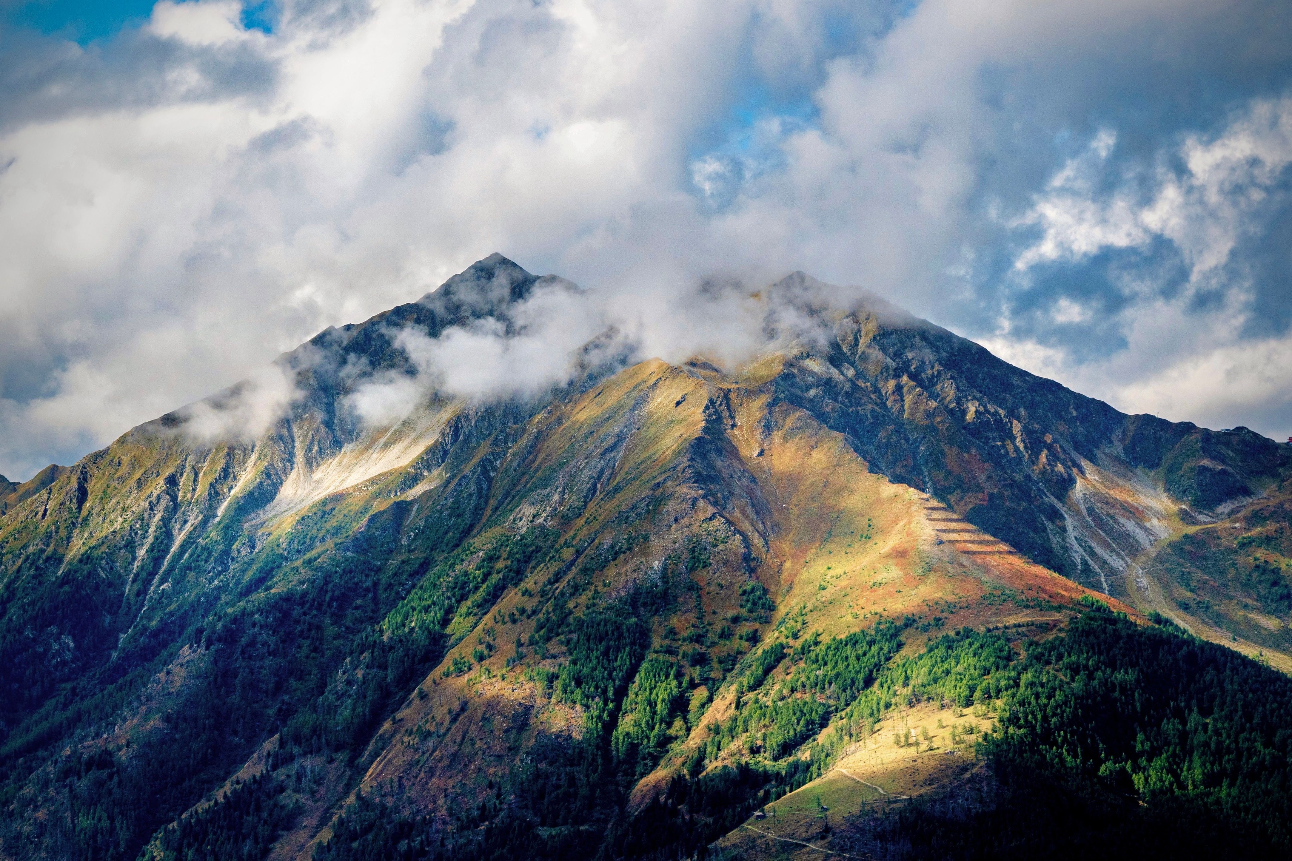 Majestic Mountain Landscape with Cloudy Sky · Free Stock Photo