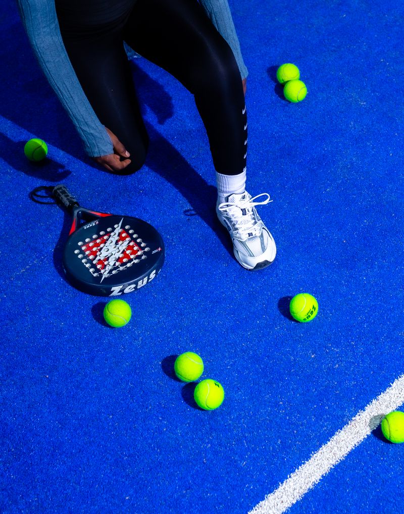 Padel player in action