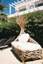 Stylish Outdoor Wicker Lounge Seat with Cushions
