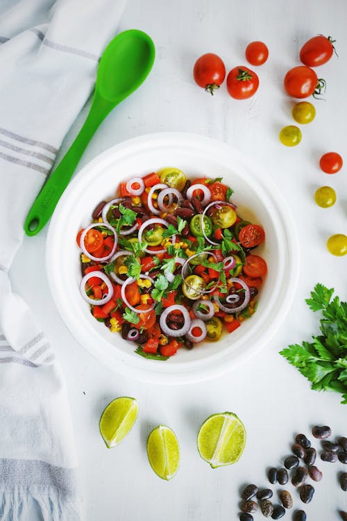 Free Top View Photo Of Vegetable Salad Stock Photo