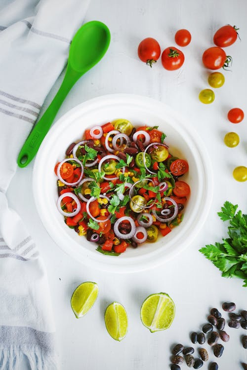 Vegetable Salad with tomatoes, onions and cucumber
