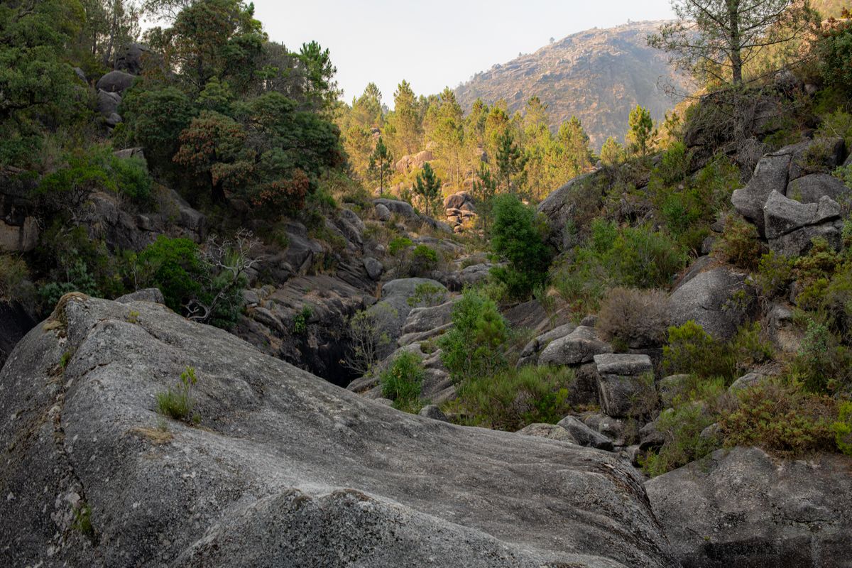 A rocky landscape in the Braga district of Portugal