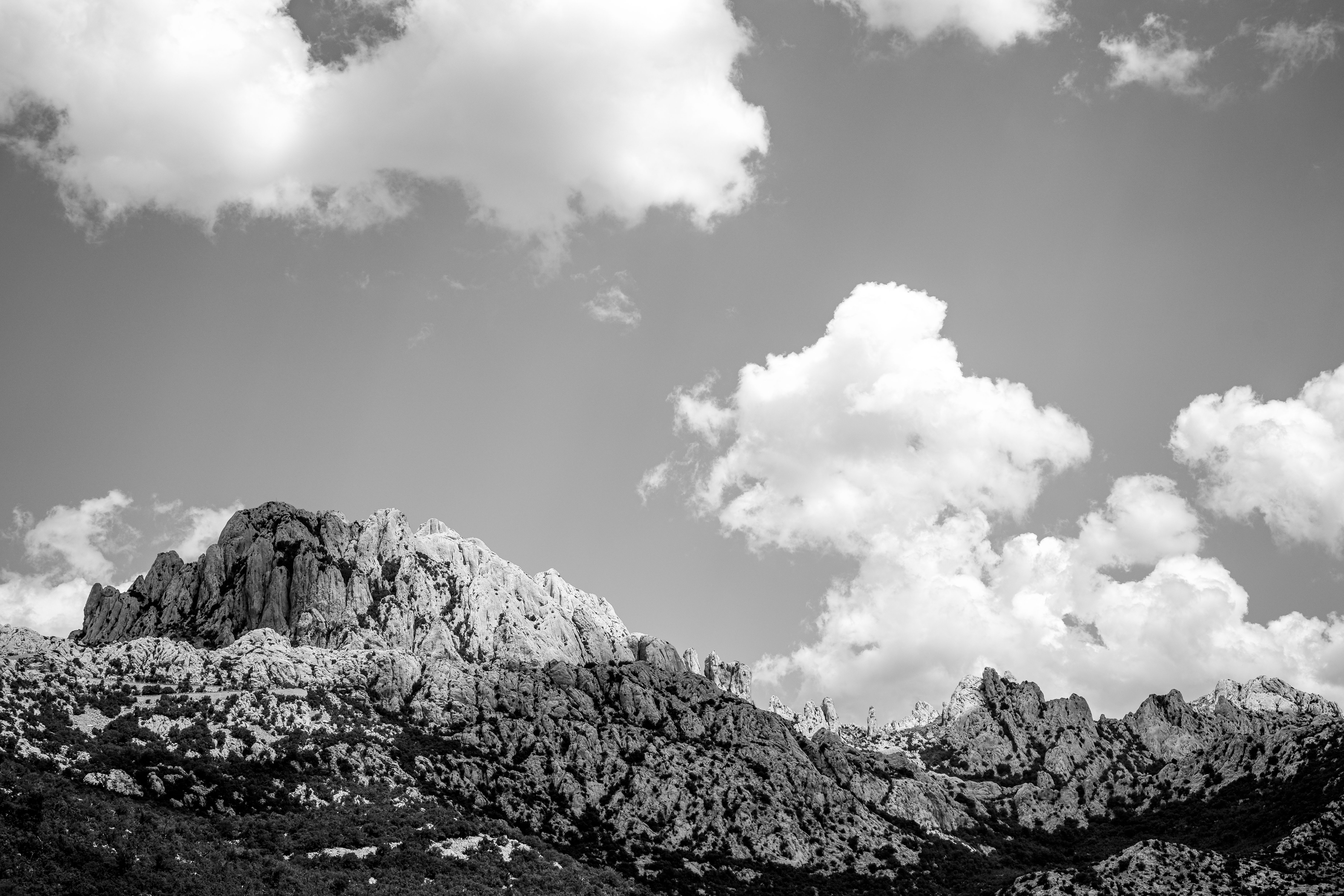 Dramatic Black and White Mountain Landscape · Free Stock Photo