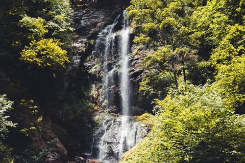 Free Beautiful waterfall cascading through lush greenery in Sattendorf, Austria. Stock Photo