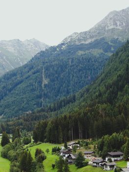Beautiful alpine village nestled in the lush mountains of Trentino-Alto Adige, Italy.