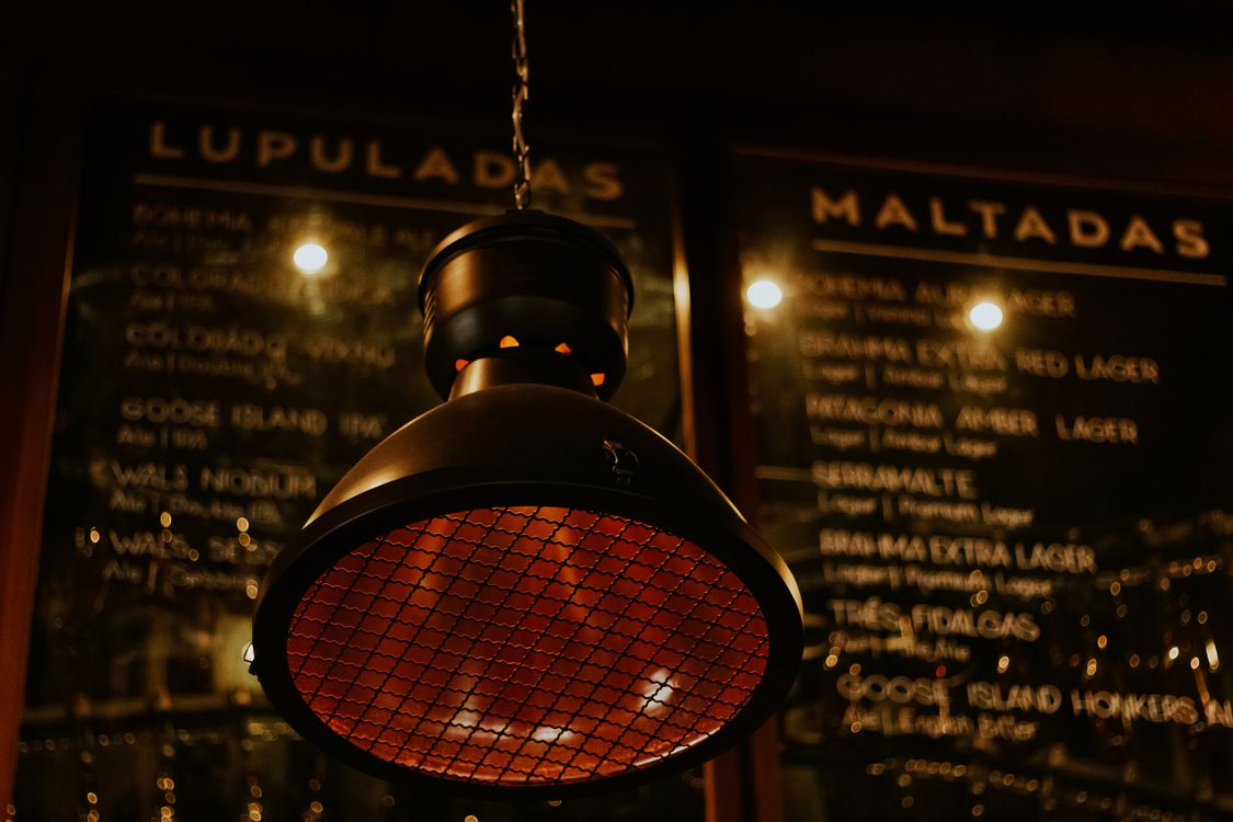 Black pendant lamp in warm interior setting