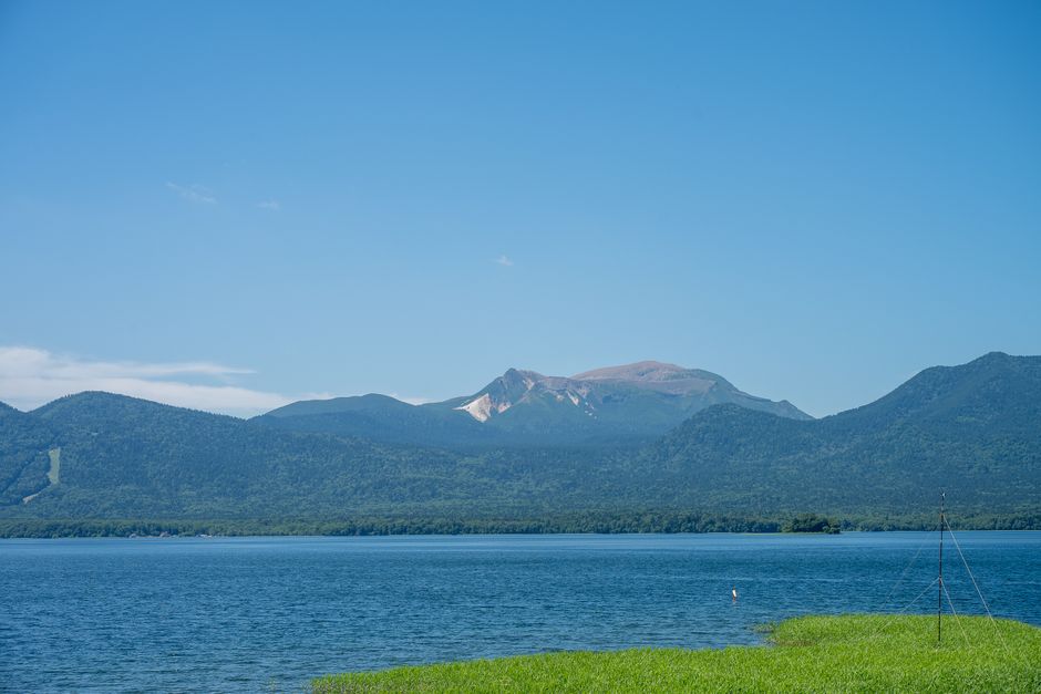 Lake Akan with Hokkaido mountains behind