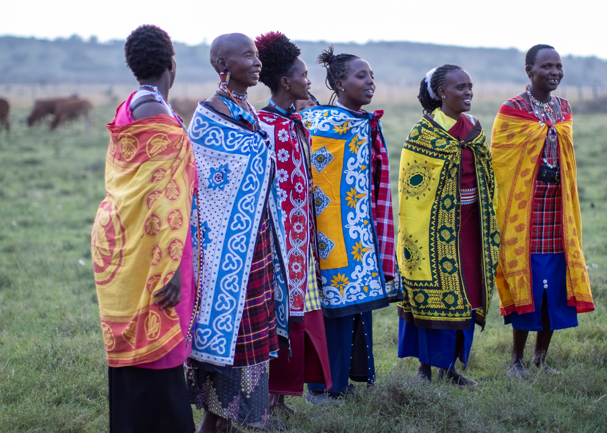 Colorful Maasai Women In Traditional Attire In Kenya Free Stock Photo colorful-maasai-women-in-traditional-attire-in-kenya-free-stock-photo