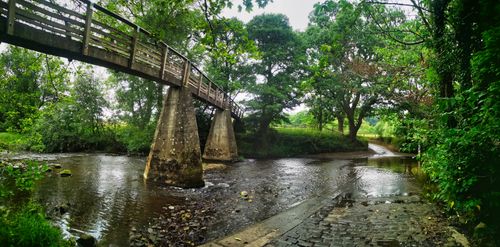 Free ford at grosmont over the river Esk Stock Photo