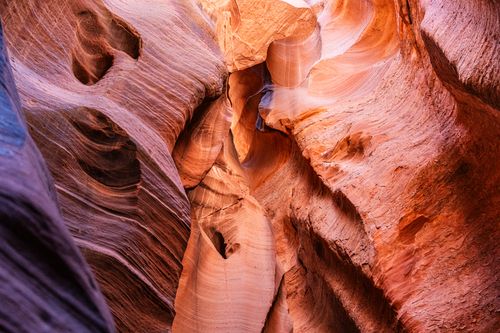 Free Explore the intricate sandstone textures of an Arizona slot canyon with warm, natural hues. Stock Photo