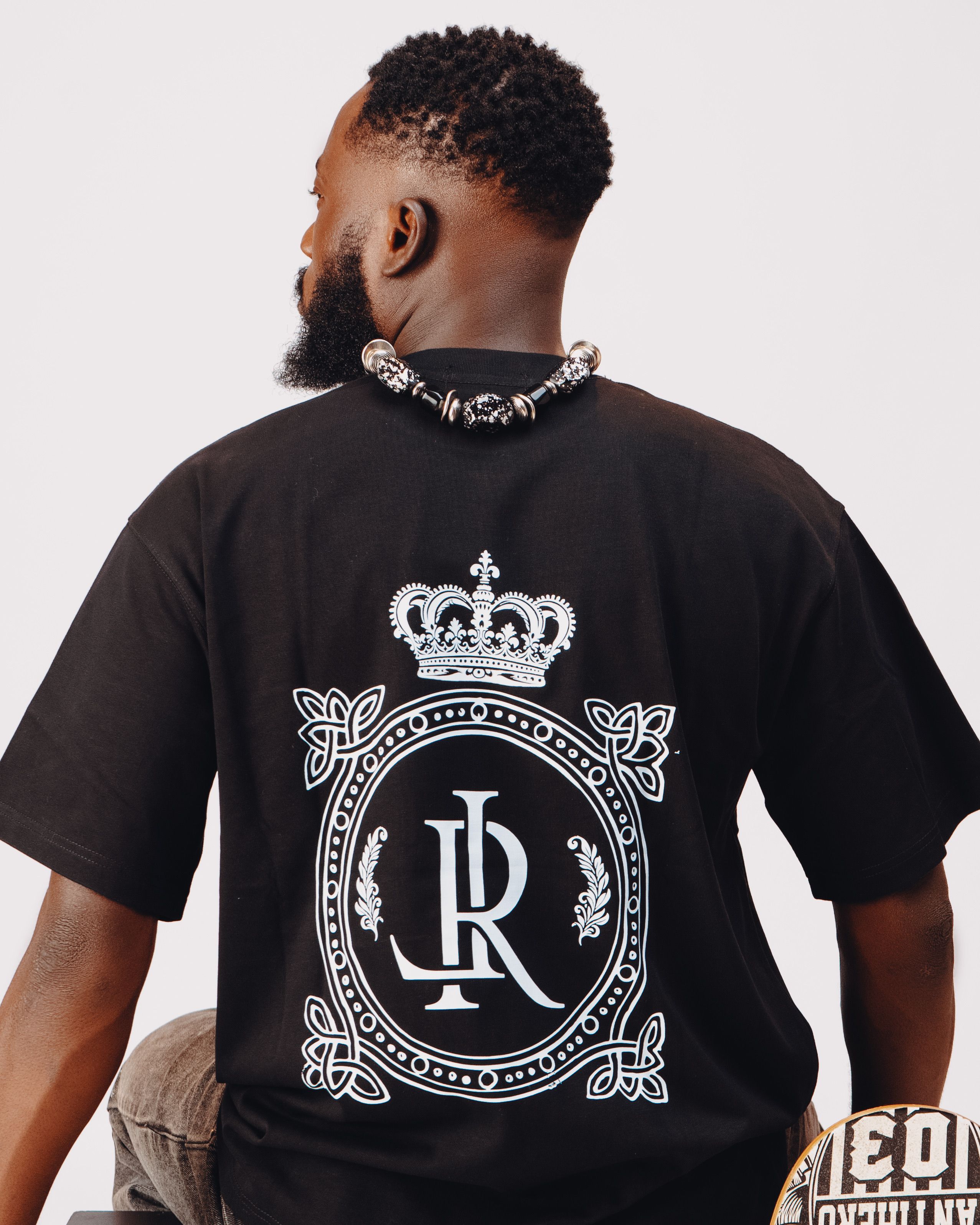 Camiseta Oversized Preta Estampada