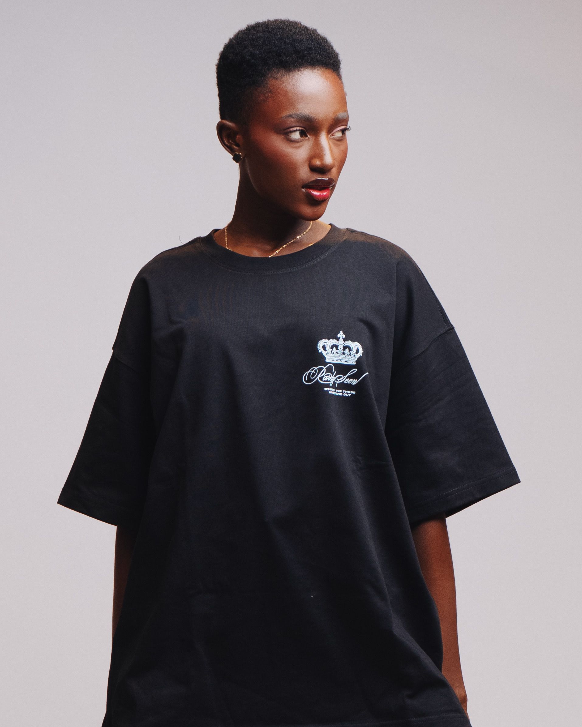 Camiseta Oversized Preta Estampada