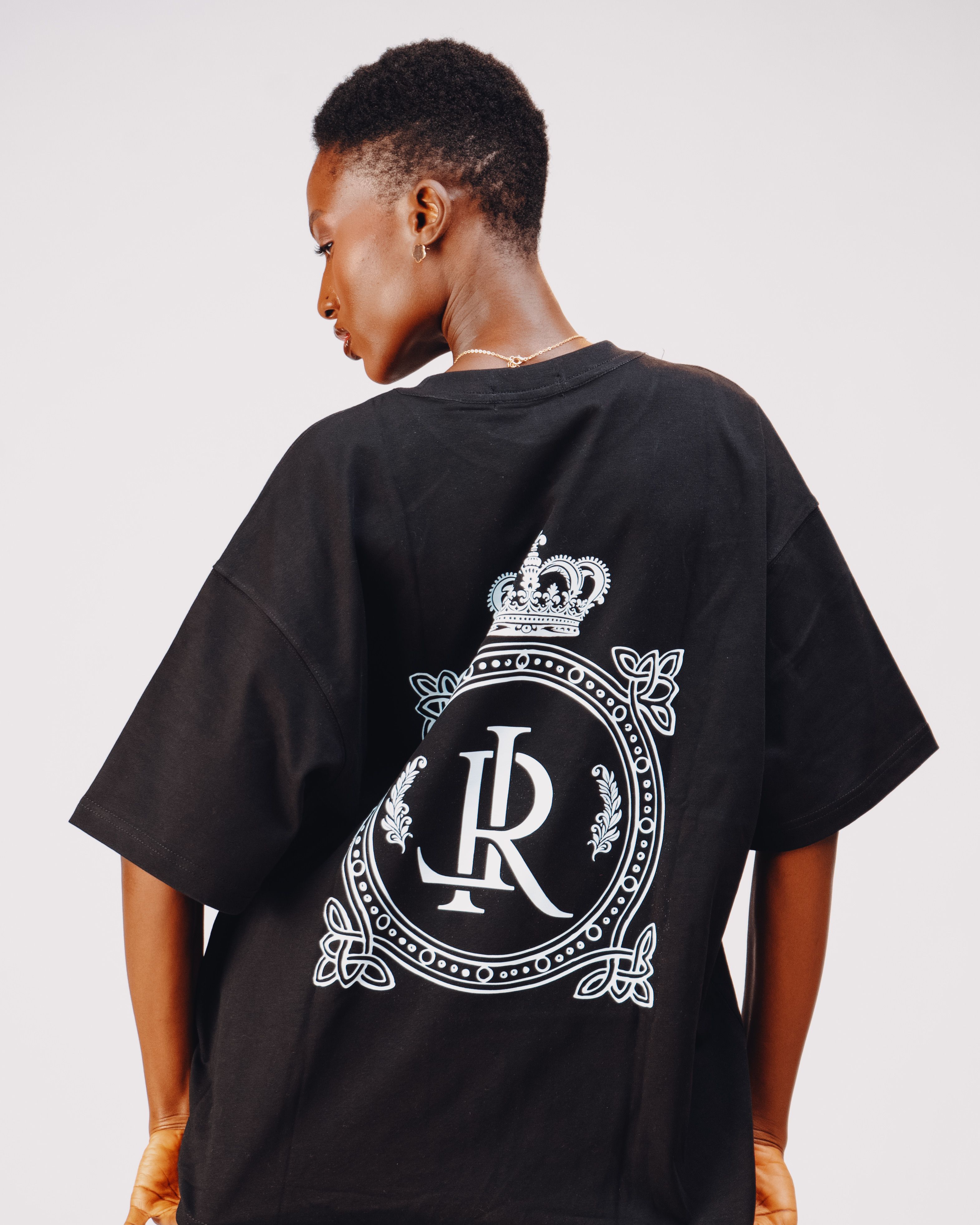 Camiseta Oversized Preta Estampada